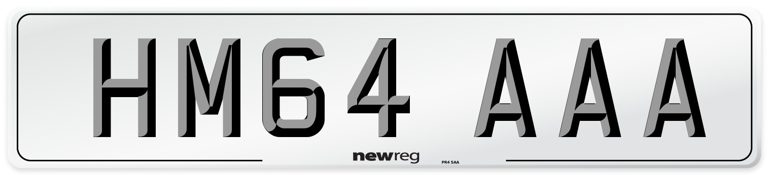 HM64 AAA Number Plate from New Reg